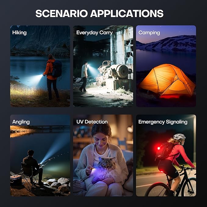 U V EDC Flashlight Rechargeable Clip on RGB Light with 4 Light Sources Flashlights,14 Modes USB-C Charging Magnetic Waterproof Flash Light with Gesture Sensor for Working,Cycling,Emergency,Signaling
