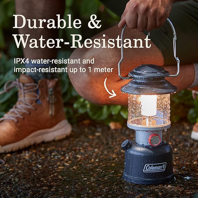 Coleman Classic Rechargeable 800L LED Lantern, Impact & Water-Resistant Lantern with Carabiner Handle & Charging Ports, Great for Camping, Power Outage, Emergencies, & More