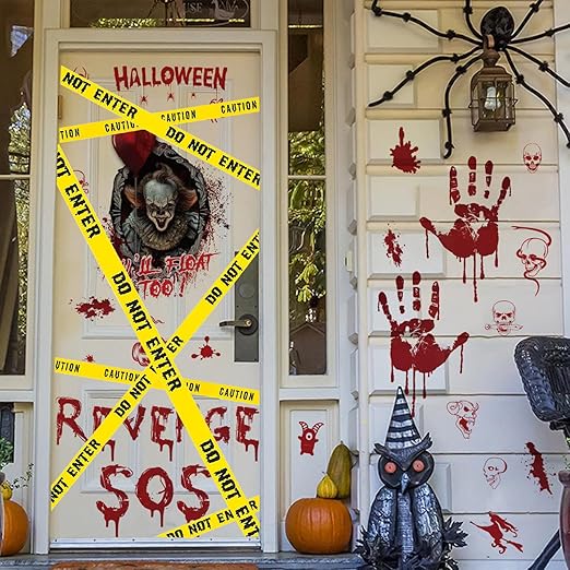 1.9inch x 82Feet Halloween Decorations Caution Tape Roll Halloween Caution Tape Halloween Tape Halloween Party Decorations Indoor Outdoor (Caution)