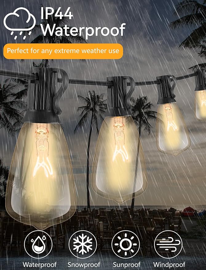 25-Pack ST35 Light Bulbs Replacement Edison Clear Bulbs -5 Watts C7/E12 Screw Base for Indoor/Outdoor Patio String Lights