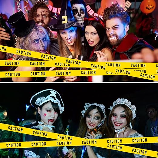 1.9inch x 82Feet Halloween Decorations Caution Tape Roll Halloween Caution Tape Halloween Tape Halloween Party Decorations Indoor Outdoor (Caution)