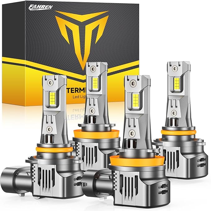 FAHREN 9005 H11 Fog Lights Combo 130000LM 1500%, 𝟐𝟎𝟐𝟓 𝐔𝐩𝐝𝐚𝐭𝐞𝐝 H11 H9 h8 9005 HB3 Combo Light Bulbs, Real 1:1 Mini Size, 6500K Cool White Light bulbs, Quick Install.