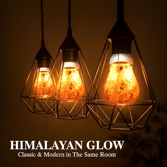 Himalayan Glow Vintage Style Salt Lamp Night Light with Pink Salt Chunks | 360 Degree Rotatable Wall Plug,Night Light & Decorative Light to Décor Your Home