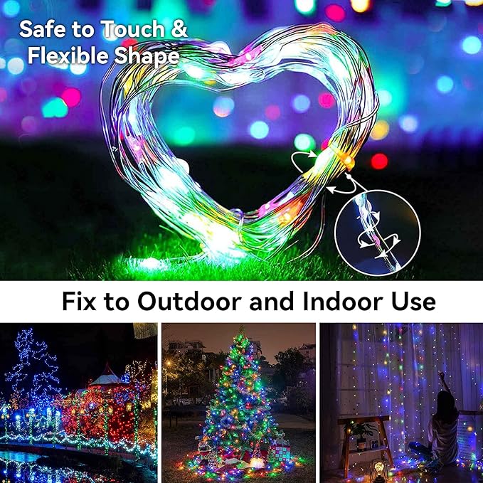 Fairy Light Battery Operated String Lights 6 Pack 20LED Copper Wire Firefly Twinkle Lights Indoor Waterproof for Christmas Halloween Garden Party Bedroom Wedding Birthday (Multicolor)