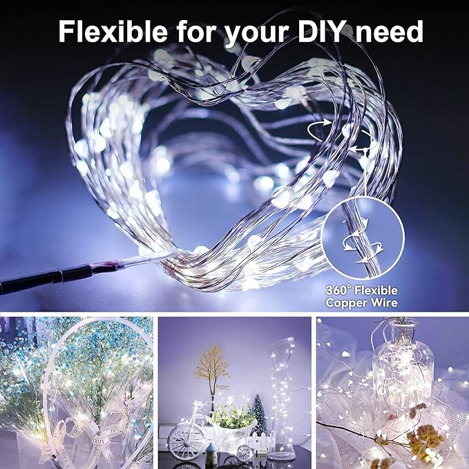 Fairy Light Battery Operated String Lights 6 Pack 20LED Copper Wire Firefly Twinkle Lights Indoor Waterproof for Christmas Halloween,Garden Party, Bedroom, Wedding, Birthday（Cool White）