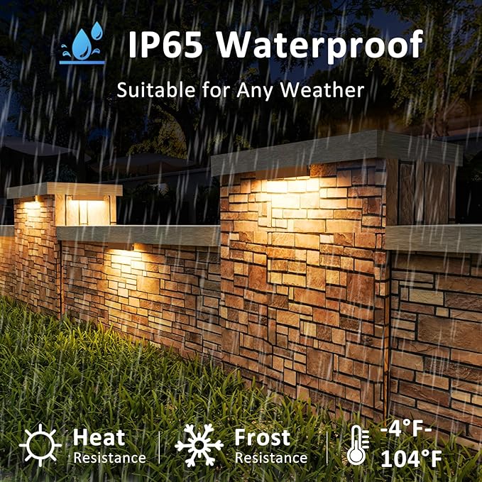 12 Pack 7 Inch Retaining Wall Lights, 5W 2700K Soft White LED Hardscape Lighting, 12V AC/DC Low Voltage Step Light, IP65 Waterproof Outdoor Landscape Lighting for Patio Walls Stairs, ETL