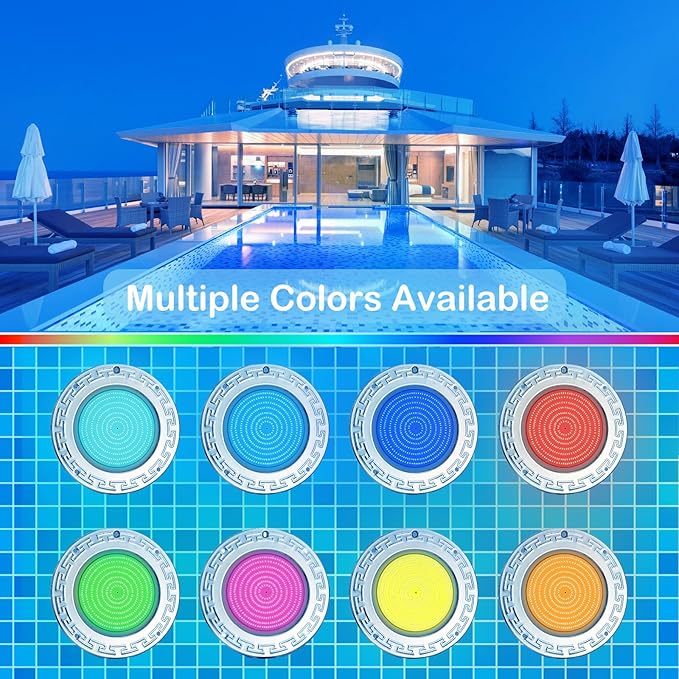 Pool Lights for Inground Pool, 60W 10 Inch LED Inground Pool Light with Controller, Remote and APP Control for Wet Niche, Color Changing Underwater Swimming Pool Lights with 100 Foot Cord