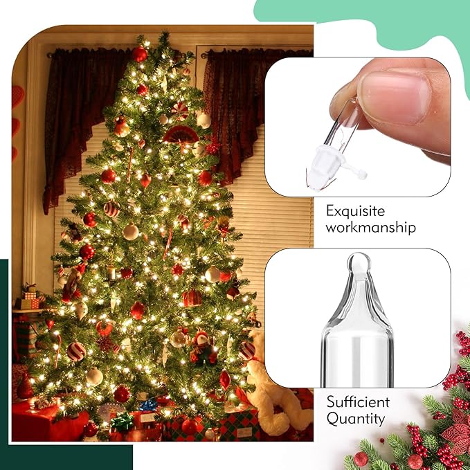Mudder 60 Count Christmas Replacement Mini Light Bulbs with Base Christmas Tree Incandescent Wire String Lights Replacement Bulbs for Xmas Indoor Outdoor Decoration(Red and Warm White,2.5vx0.1a)