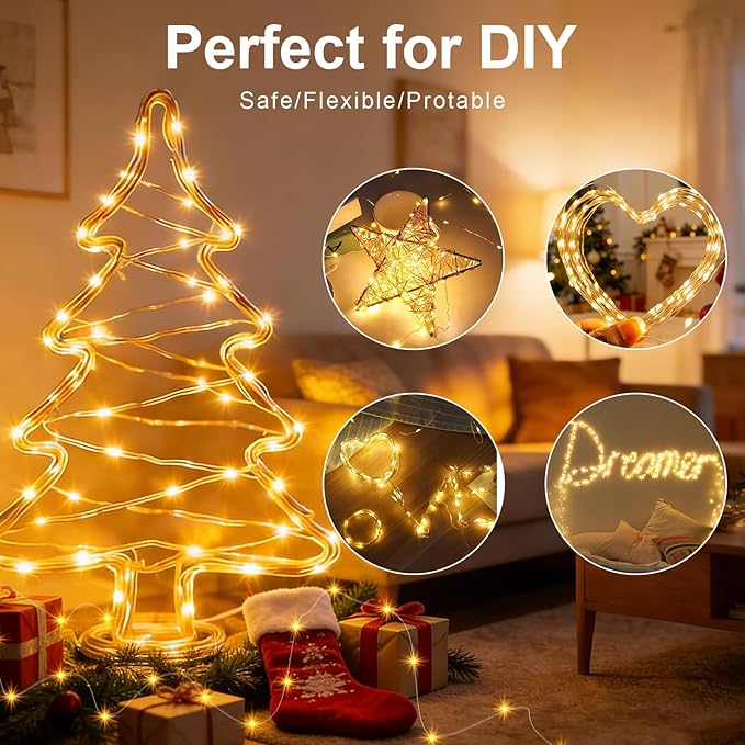 AIKEI 6 Pack LED Fairy Lights with Timer Battery Operated, Mini String Lights with Remote Waterproof 7ft 20 Led Firefly Starry Lighting for Wedding Party Bedroom Garden Christmas Decoration Warm White