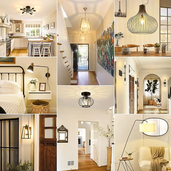 Vintage Edison Bulbs 60W Equivalent 850LM, 6W LED Light Bulb Soft White 3000K, ST58 Filament Lighting E26 Base, Non-Dimmable, Pack of 6