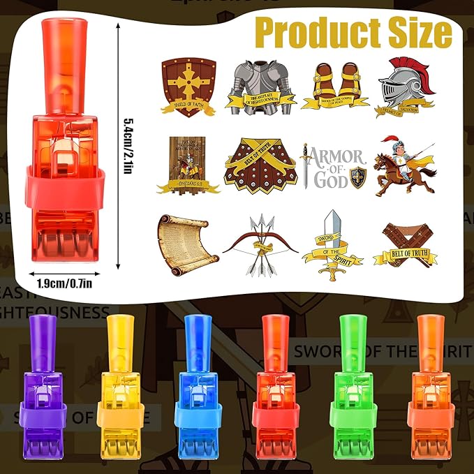 Tuanse 36 Pcs Armor of God Finger Lights Gifts Bulk for Kids Glow in the Dark Finger Lights Christian Sunday School Birthday Party Supplies Favors Church Classroom Religious Decorations