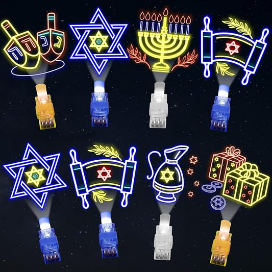 36Pcs Hanukkah LED Finger Lights Chanukkah Party Favors Glow in the Dark Light Up Finger Lights Themed Toys Bulk for Kids Adult Birthday Party Goodie Bag Stuffer Birthday Gifts Classroom Prize