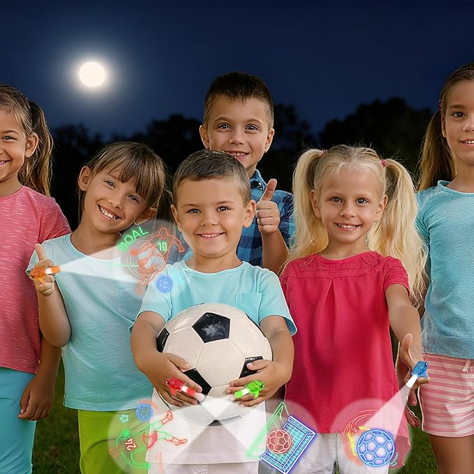 36Pcs Soccer Themed LED Finger Lights Soccer Party Favors Glow in the Dark Light Up Finger Lights Sport Themed Toys Bulk for Kids Boys Girls Sport Birthday Goodie Bags Stuffers Classroom Prizes Gifts