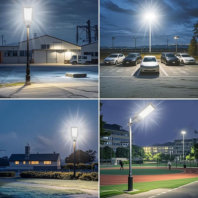 loyoele Solar Street Light Outdoor Waterproof Dusk to Dawn, 9000W Solar Parking Lot Lights Commercial Large Outdoor Flood Light Heavy Duty Solar Power with Motion Sensor for Yard Garden