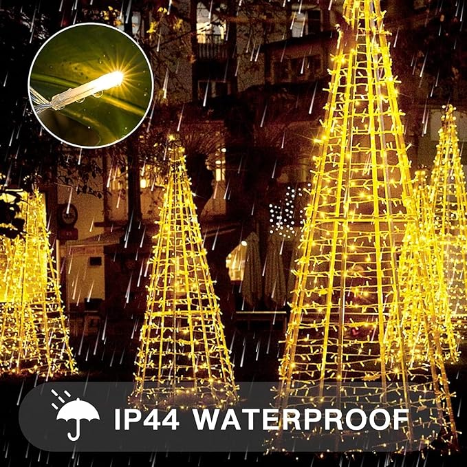 suddus 100 LED String Lights with Remote Control, 33ft Connectable Clear Wire Fairy Lights, 8 Modes & Timer Dimmable, Waterproof Plug in Twinkle Lights for Bedroom, Patio, Christmas Tree - Warm White