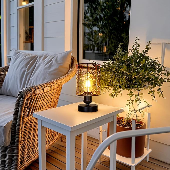 Cordless Rechargeable Outdoor Table Lamps, Battery Operated Table Lamp with Stepless Dimmable Table Lights, Outdoor Lamps for Patio, Living Room, Bedroom, Indoor- Set of 2