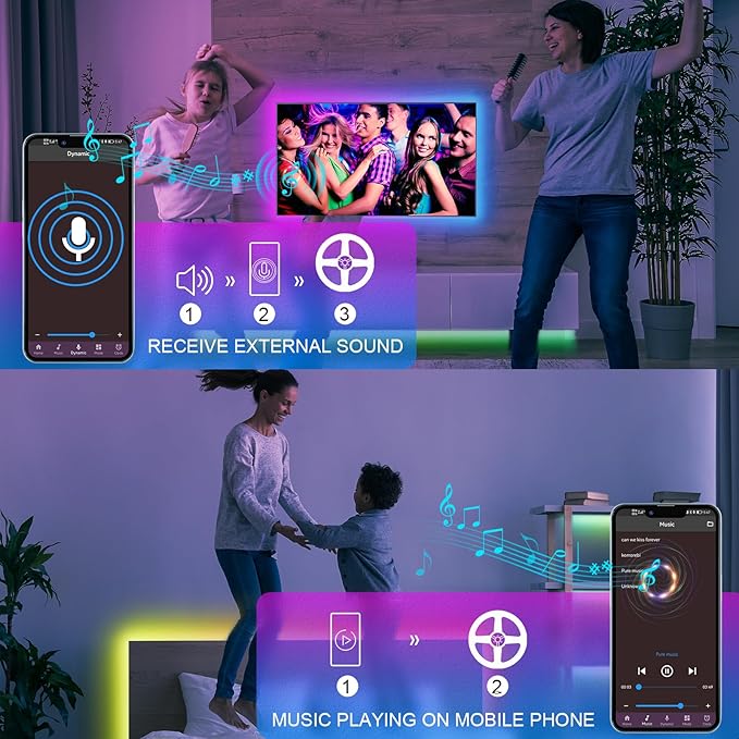 200ft Outdoor Led Strip Lights Waterproof, Trimmable Led Strip Lights Music Sync, RGB IP65 Waterproof Outside Led Lights Strip With Remote & App, Exterior Led Rope Light Waterproof For Pool Roof Yard