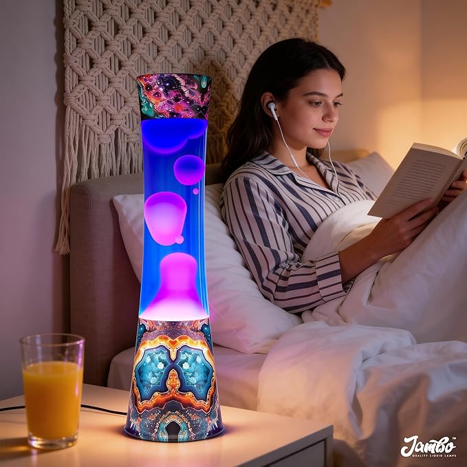 JAMBO 15.5" Amber Crystal Motion Light, Beautiful Home Decor Lamp, Living Room Bedroom Lamp, Relaxing Liquid Motion Lamp, Night Light Nightlight for Teens, Kids & Adults, Mood Light