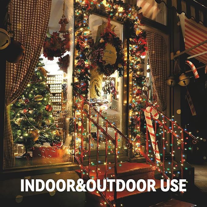 100 Count Multicolor Christmas Lights Plug in, Multi Color String Lights Indoor for Bedroom,Xmas Lights 21ft Christmas Tree Lights Indoor with Colorful Incandescent Mini String Lights for Outside