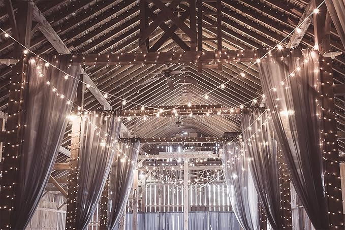 Outdoor String Lights Waterproof Patio LED 100FT G40 Globe String Lights with 53 Shatterproof Clear Bulbs(3 Extra) for Indoor/Outdoor Wedding Pergola Gazebo White String Lights
