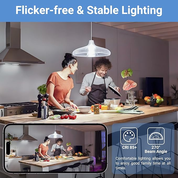 LED Light Bulbs Daylight White 5000K, 60 Watt Equivalent A19 LED Bulb, 9W E26 Standard Base, 800 Lumens 15000 Hours 120V, Non-Dimmable, Bright Energy Saving Lightbulbs for Bedroom Indoor, 3 Pack