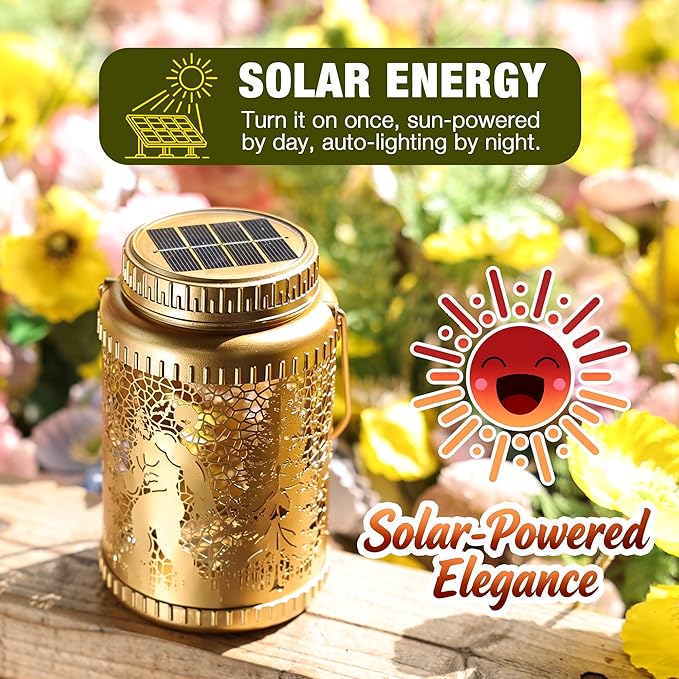 Cooo 6 Pack Valentines Day Gifts for Him Her Solar Lanterns Outdoor Waterproof Bigfoot Sasquatch Solar Pathway Lights Landscape Path for Women Mom Grandma Outdoor Table Lamps Garden Yard Decor-Gold