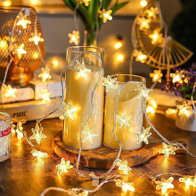 ITICdecor Christmas Lights Battery Operated Star Fairy String Lights Twinkle Lights 30 LED Christmas String Lights for Room Party Wedding Holiday Decorations
