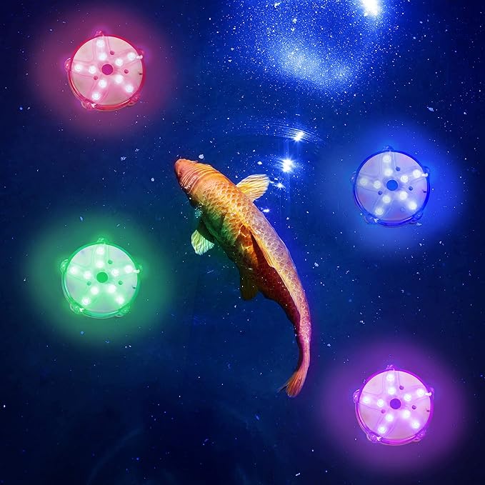 Floating Pool Lights 2PK, LED Color-Changing Underwater Pool Lights that Float, 100% Waterproof Starfish Lamp, Lighting Décor for Inground or Above Ground Swimming Pools, Fountain, Pond, Spa, Hot Tub