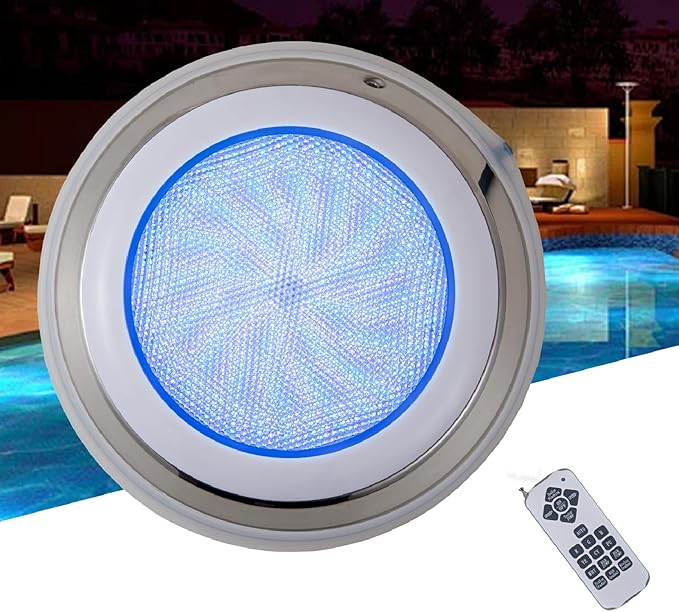 11.81in LED Pool Light Color Change for Inground Pool, Underwater Wall-Mounted Pond Light Submersible RGB Led Light Swimming Pool Light 12V 36W with Remote IP68 Waterproof