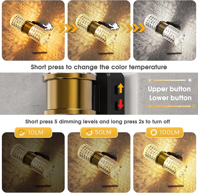 L LOHAS LED Night Light,Modern Night Lights Plug into Wall, Amber-3000K-5000K Adjustable Color Temperature Night-Light,Dimmable Nightlights with Dusk to Dawn Sensor for Rooms Bathroom Hallway