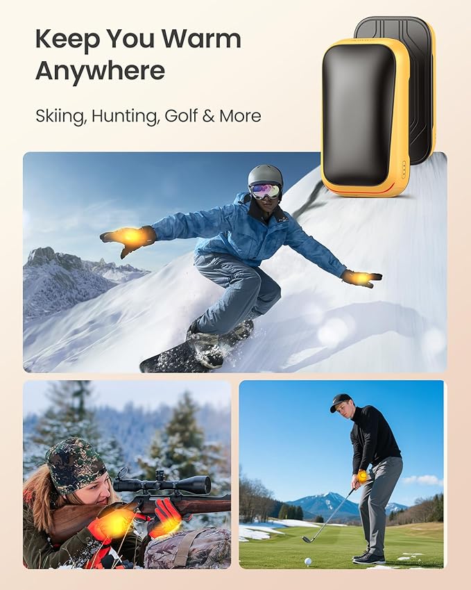 Gaiatop Electric Hand Warmers Rechargeable, Magnetic Pocket Hand Warmer 2-Pack, 3s Fast Heating, Fits in Gloves, Winter Sports Hunting Accessories, Warm Day Gifts for Men Women