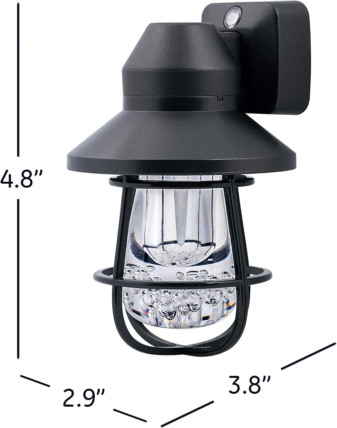 GE Vintage LED Night Light, Plug-in, Dusk to Dawn Sensor, Farmhouse Decor, Mood Lighting, Home Decor, Ambient Lighting, LED Lights for Bedroom, Bathroom, Kitchen, Hallway, 62461, Black, 4 Pack