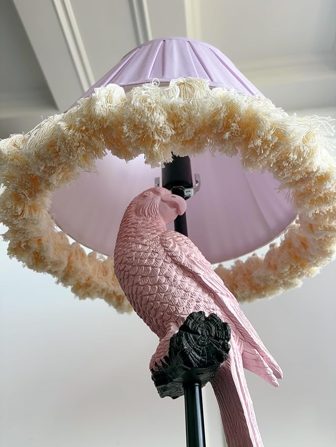 Tristan Home Round Pleated Lamp Shade with Tassels 9 x 14 x 12inches (Lavender)