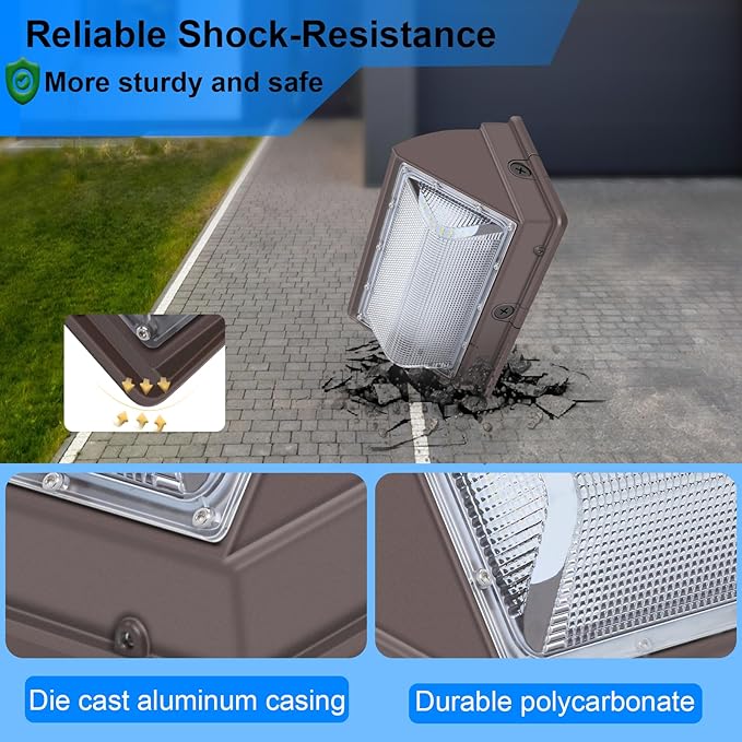 120W LED Wall Pack Lights Dusk to Dawn with Photocell, 15840LM 5000K Super Bright Outdoor Wall Packs, Commercial IP65 Waterproof Outside Security Lighting (4 Pack)