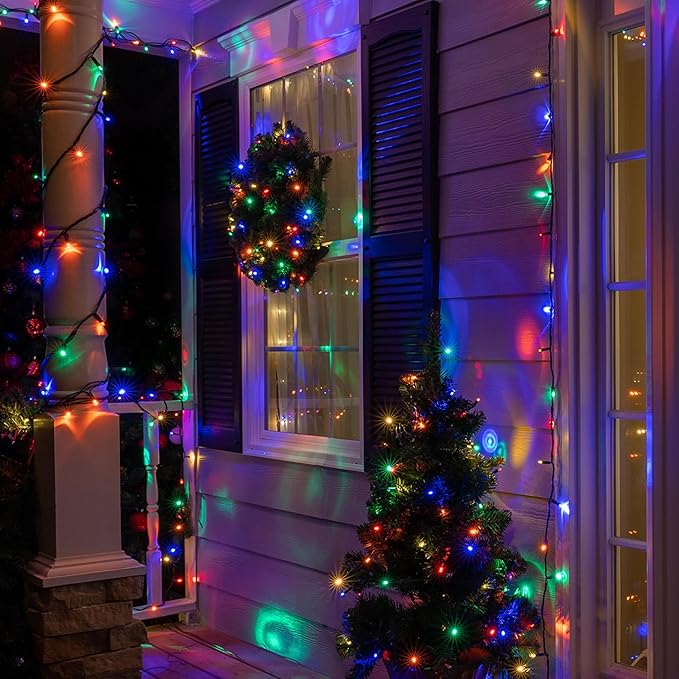 Battery Operated Christmas Lights - 4 Pack Total 66ft 200 LEDs Multicolor Christmas Lights with Timer, 8 Modes Waterproof Twinkle Lights for Indoor Outdoor Xmas Tree Wreath Party Holiday Decorations