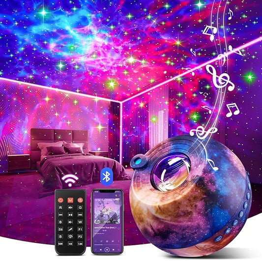 Galaxy Projector for Bedroom,15-Color Galaxy Light Projector Star Projector for Kids Night Light Projector Night Light for Kids,Remote 15 White Noise Sound Machine Ceiling Star Lights for Bedroom Gift
