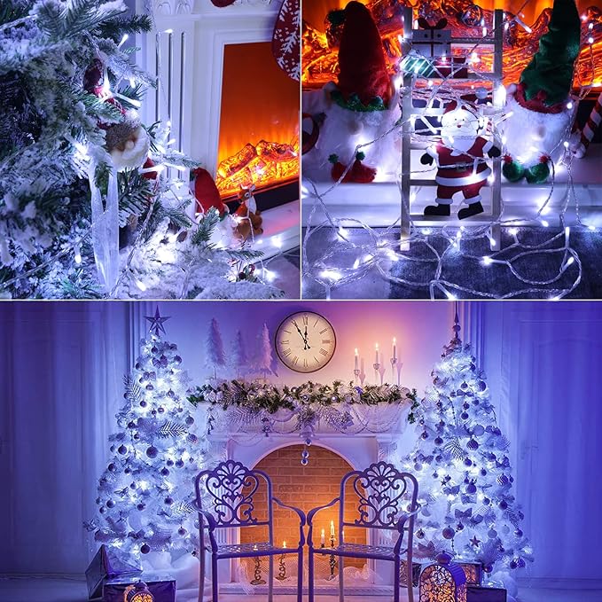 175Ft Christmas Lights Outdoor, 500 LED Christmas String Lights with 8 Modes, Timer, Waterproof Fairy Twinkle Light for Party, Garden, Patio, Home, Weddings, Holiday, XmasTree Decorations (White)