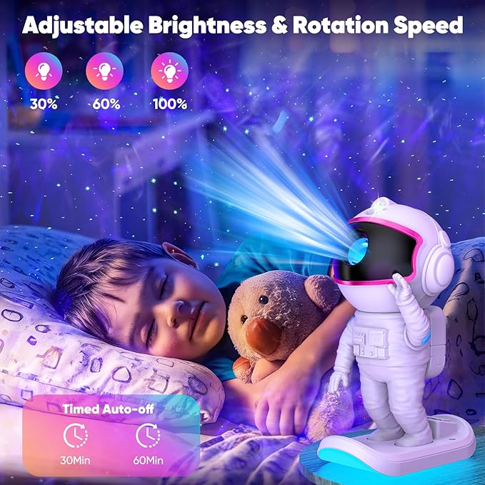 Astronaut Galaxy Projector, Star Projector Night Light with Timer and Remote for Bedroom, Kids Room Decor, Gifts for Adults, Teens, Christmas, Birthday (Pink)