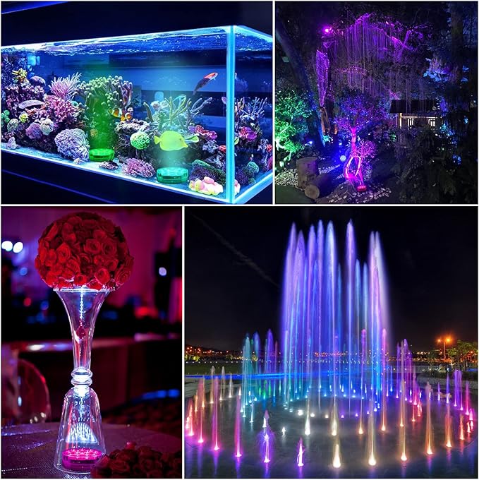 Pool Lights Submersible LED Light with Remote, Waterproof Pond Lights with Upgrade Suction Cups,Magnets, 16 Changeable Colors 3.35'' Battery LED light for Underground Pool Fountain Pond Aquarium