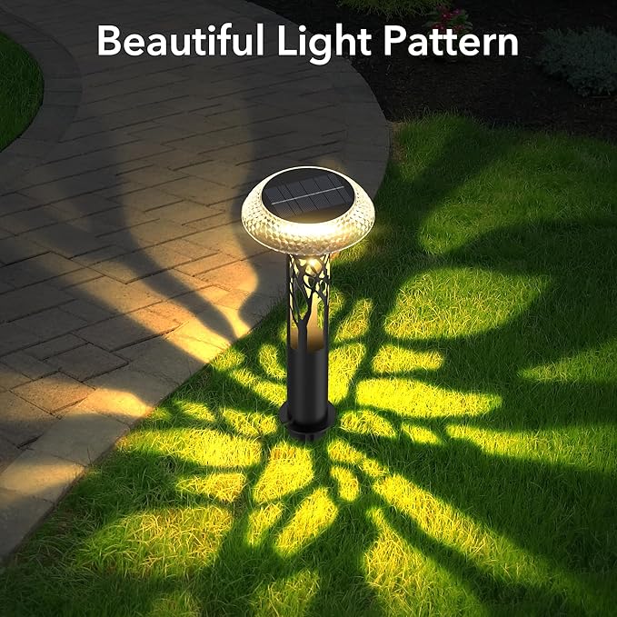Large Solar Pathway Lights 6 Pack, 8 Modes Solar Lights Outdoor Landscape Lighting for Outside Path Walkway Driveway Sidewalk Patio Lawn Yard Garden Decor