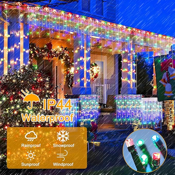 Color Changing Icicle Lights for Outside,115ft 1000 LEDs Christmas Light,APP Control,Music Sync,Waterproof LED Icicle Lights for Eaves Yard House Holiday Christmas Decoration,Warm White & Color
