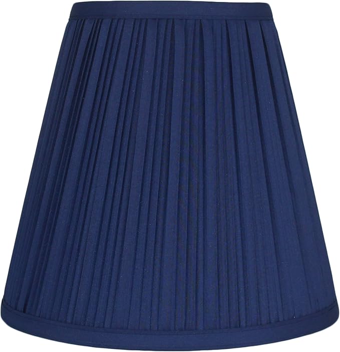 Urbanest Mushroom Pleated Hardback Lamp Shade 5x9x8.5 Inch (Spider) (Navy Blue, Set of 1)