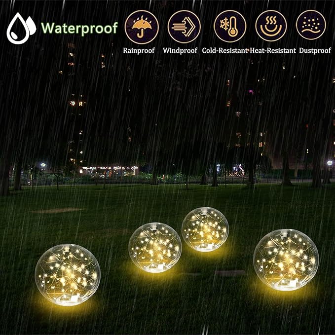 Solar Floating Pool Lights Auto-On at Night - 14" Inflatable Waterproof Glow Pool Balls, 3000K Warm-White Solar Powered, Atmosphere-Boosting for Party