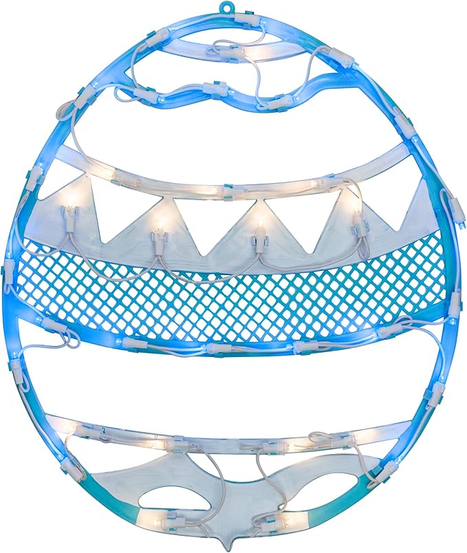 LED Lighted Easter Egg Spring Window Decoration - 17" - Blue