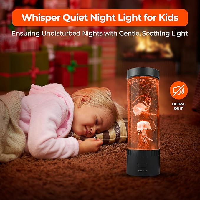 Brewish Jellyfish Lamp (Upgraded Motor 2025),16 Color Changing Mood Lamps, 4 Modes Aquarium Night Light, Artificial Fish Tank with Moving Fish, Sensory Room LED Lights for Autism, ADHD, Excellent Gift