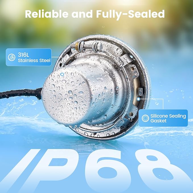 SURAIELEC 6 Inch Small LED Spa Light for Inground Pool, 120V AC 10W Underwater Pool Light, Cool White 6000K, Fits Pentair and Hayward Wet Niches, IP68 Waterproof, 100 FT Cord
