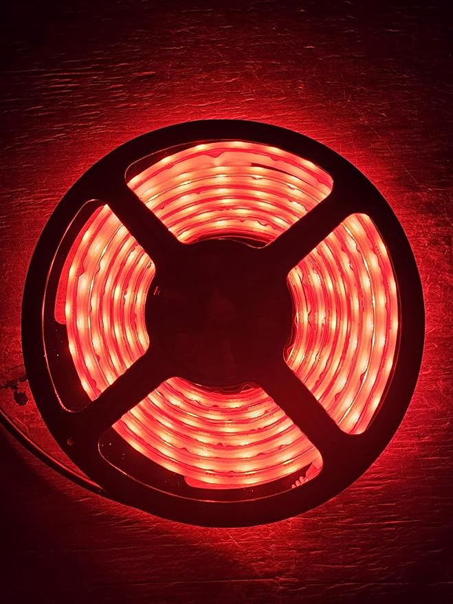T-Toplights 8FT RED Marine Submersible Strip | 12V LED Boat Light | IP68 Waterproof Tape | Under Gunnel Lights