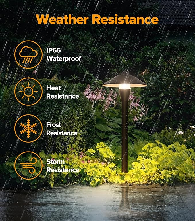 LUTEC 12V Low Voltage Pathway Lights, Die-cast Aluminum Pathway Lights with Connectors，IP65 Waterproof Outdoor Landscape Lighting, 3W 240LM Warm White 3000K for Path, Yard, Garden, 4 Pack