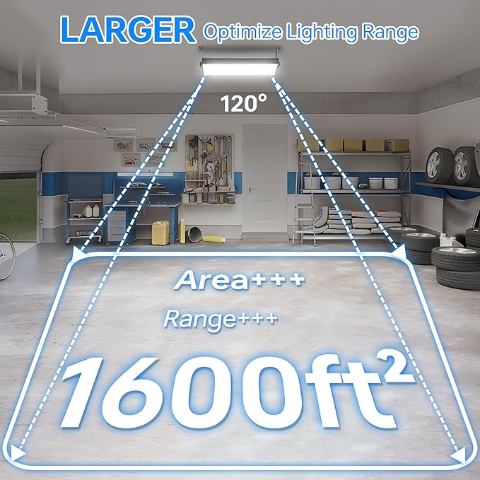 150W LED Shop Light, 18000LM 6000K Daylight White Super Bright, IP66 Waterproof Garage Light with On/Off 10 FT Cord Bay Lighting for Workshop Yard Garage Warehouses Yard 4 Pack