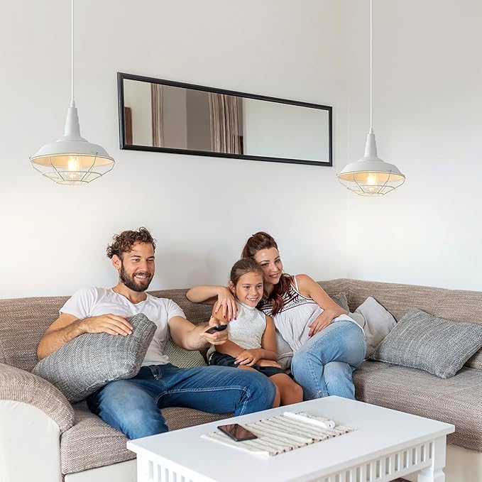 Farmhouse Pendant Light 10.5inches, 3 Packs - White Industrial Pendant Light, Pendant Lights Kitchen Island, Kitchen Pendant Lights for Bedroom, Office, Library, Dining Room